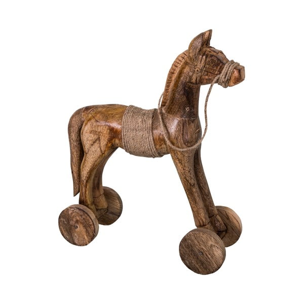 Декоративна дървена статуетка на кон Cheval, височина 31 cm - Antic Line