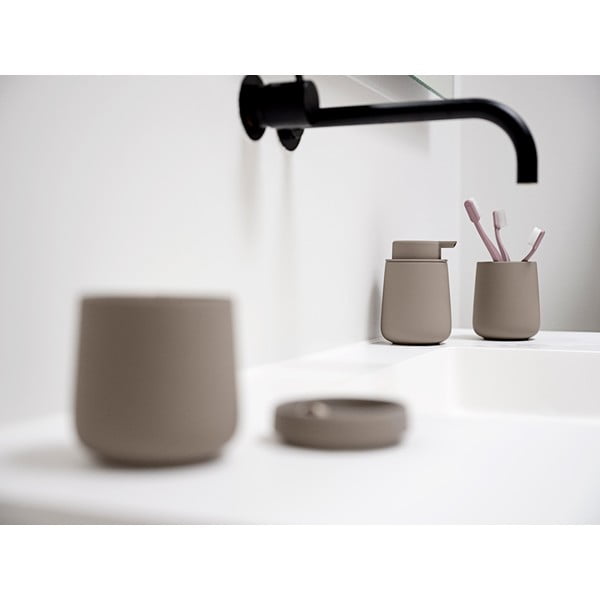 Кафява керамична чаша за четки за зъби Nova One - Zone-image-1