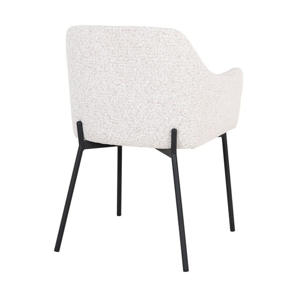 Бял тапициран трапезен стол с подлакътници Melilla – House Nordic-image-4