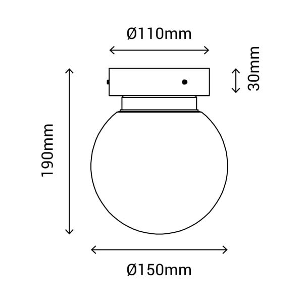 Таванна лампа в сребристо, ø 15 cm Sena - SULION-image-3