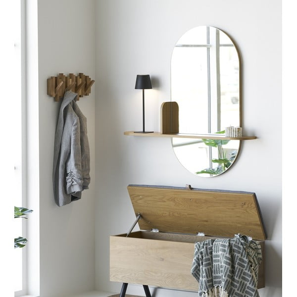 Стенно огледало с рафт 92x94,5 cm Barco – House Nordic-image-1