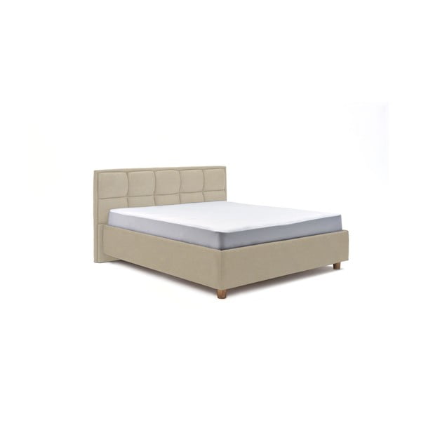 Бежово двойно легло с решетка и място за съхранение Karme, 180 x 200 cm - ProSpánek
