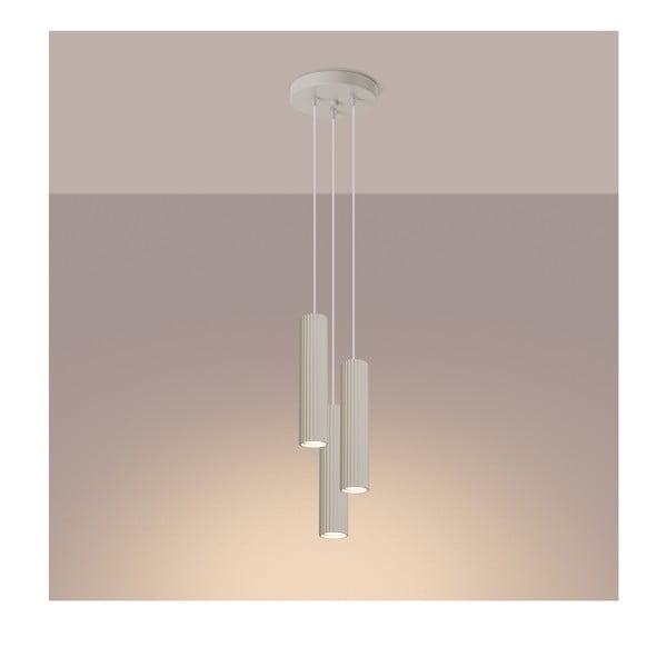 Кремаво висящо осветително тяло ø 19,5 cm Gleam – Sollux-image-4