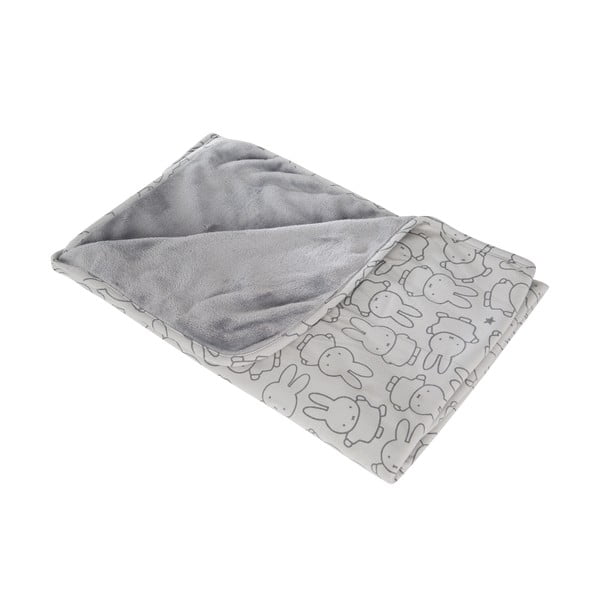 Сиво памучно бебешко одеяло 80x80 cm Miffy - Roba