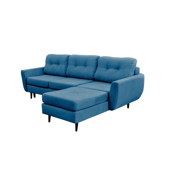 Tyrkysová rozkládací pohovka s černými nohami Mazzini Sofas Hortensia, pravý roh-image-4