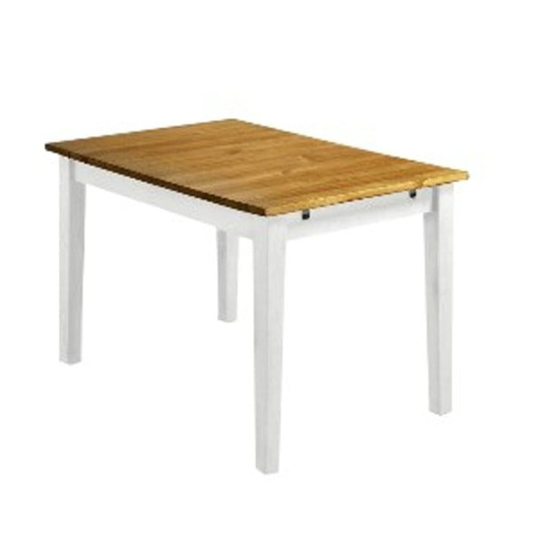 Dřevěný rozkládací jídelní stůl s bílými nohami 13Casa Ginger, 120/160 x 80 cm