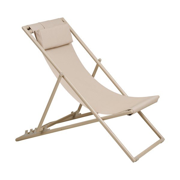 Бежов градински шезлонг метален Curtis – House Nordic-image-2