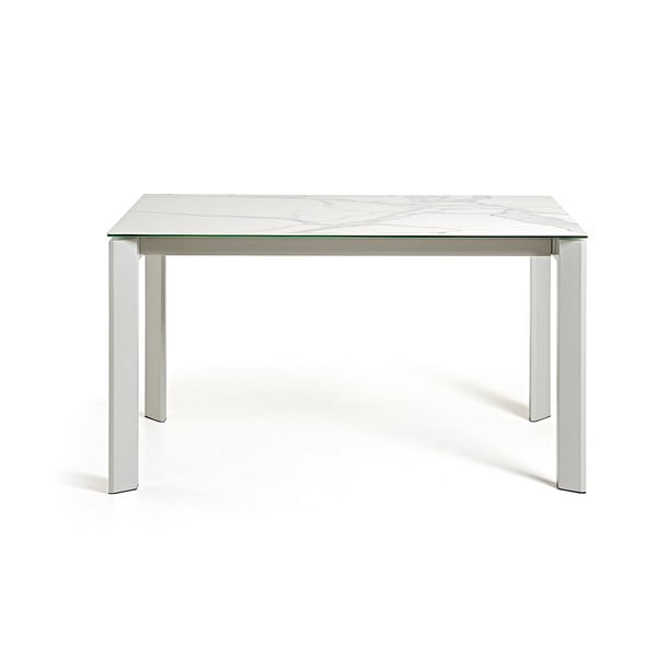 Сгъваема маса за хранене в бяло и сиво, 140 x 90 cm Atta - Kave Home