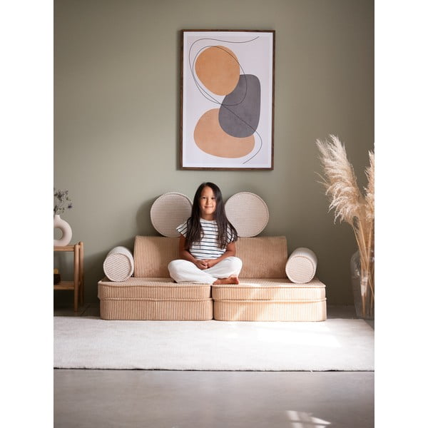 Светлокафяв детски диван от рипсено кадифе 132 cm Settee – Wigiwama-image-4