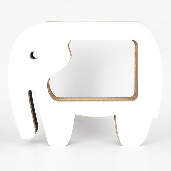 Bílý kartonový stolek tvaru slona Dekorjinal Pouff Elephant, 60 x 49 cm