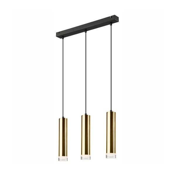 Окачена лампа за таван с 3 крушки в черно и златисто Diego - LAMKUR