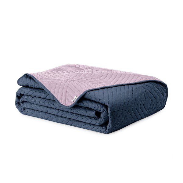 Розово/тъмносиво капитонирано покривало за легло от микрофибър 240x260 cm Softa – Restilo