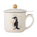 Кремава глинена чаша с коледен мотив с цедка 300 ml Valentin – Bloomingville