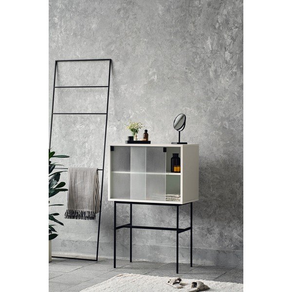 Сиво-бежова витрина с плъзгащи се врати 70x109x40 cm Lekko – noo.ma-image-1