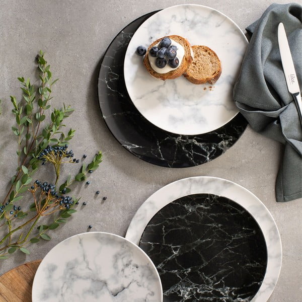 Черно-бяла порцеланова чиния Villeroy & Boch Marmory, ø 27 cm Like Marmory - like | Villeroy & Boch-image-2