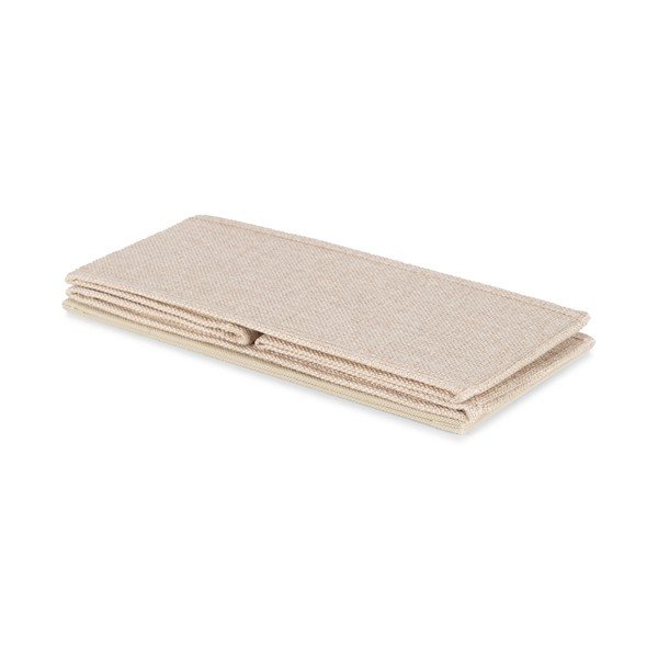 Бежова текстилна кутия за съхранение 28x12x12 cm Sandy – Compactor-image-1