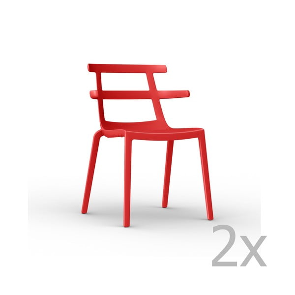 Комплект от 2 червени градински стола Tokyo - Resol