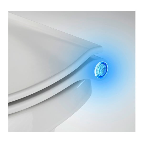 Бяла тоалетна седалка с LED осветление и лесно затваряне Gubbio, 44 x 36,8 cm - Wenko-image-1