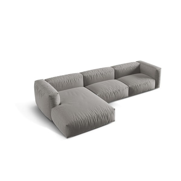 Светлосив модулен ъглов диван (ляв ъгъл) Martina – Micadoni Home-image-1