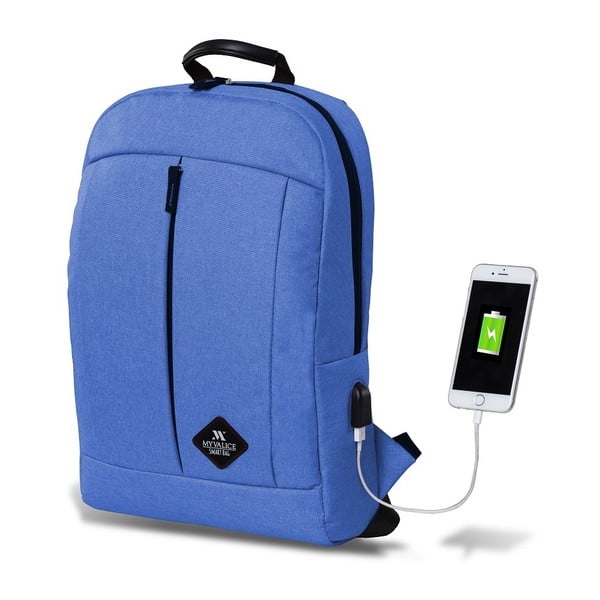 Синя раница с USB порт My Valice GALAXY Smart Bag - Myvalice