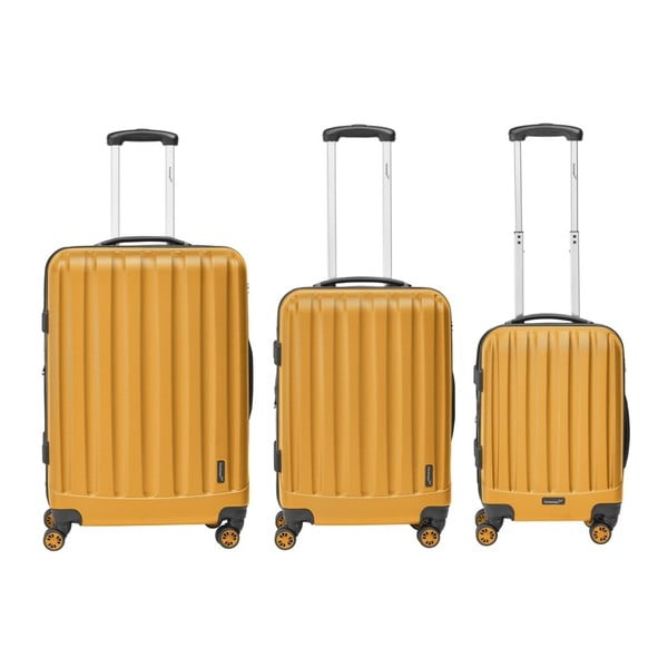 Sada 3 oranžových cestovních kufrů Packenger Koffer