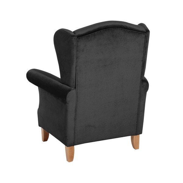 Černé sametové křeslo ušák Max Winzer Verita Velvet-image-2