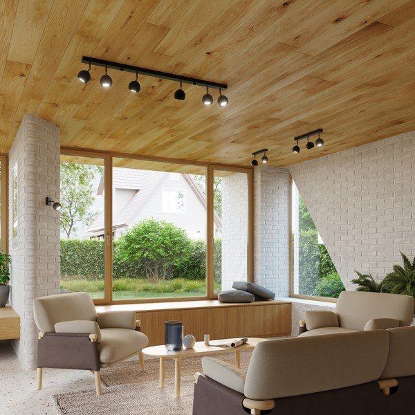 Черен прожектор 25x25 cm Ollo – Sollux-image-1