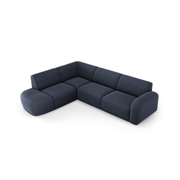 Тъмносин кадифен ъглов диван Erin – Micadoni Home-image-4