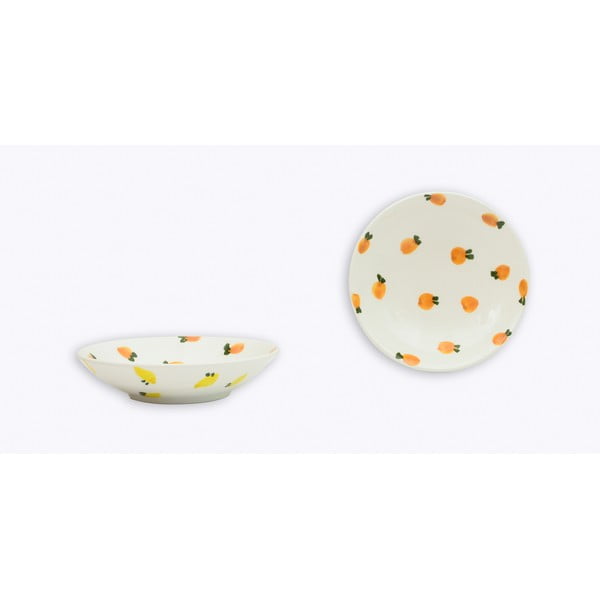 Комплект от 2 керамични дълбоки чинии Lemons and Oranges - Madre Selva