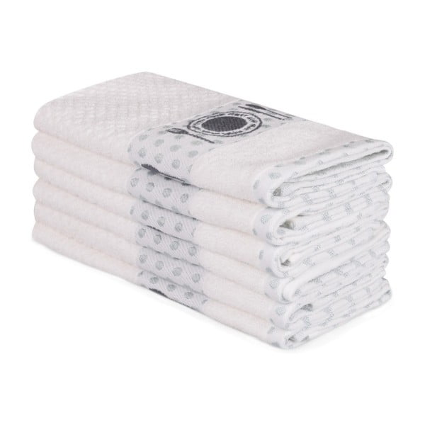 Комплект от 6 бежови памучни кърпи Beyaz Carrie, 30 x 50 cm - Foutastic