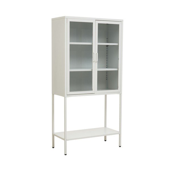 Бяла стоманена витрина 75x150x35 cm Acier – Premier Housewares