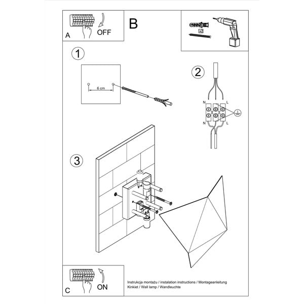 Бяла стенна лампа Estel - Sollux-image-4