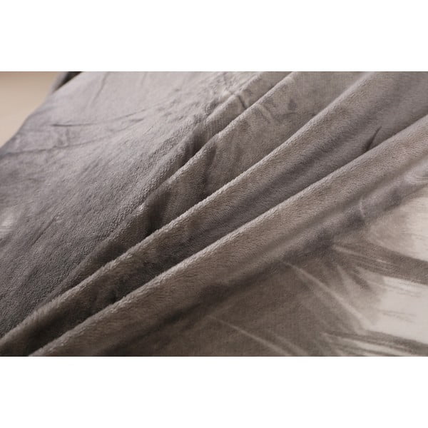 Сиво микроплюшено спално бельо за единично легло 140x200 cm - My House-image-3