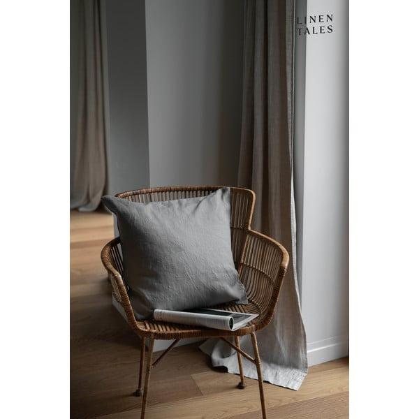 Ленена калъфка за възглавница 50x50 cm Khaki – Linen Tales-image-1