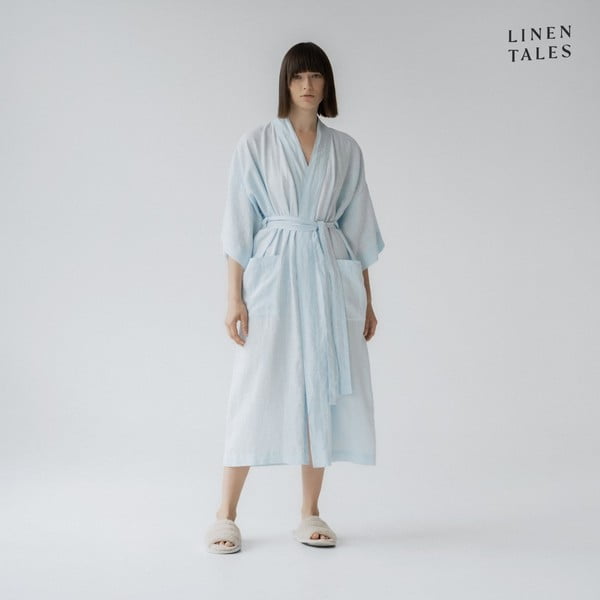 Светлосин ленен халат размер L/XL Summer - Linen Tales