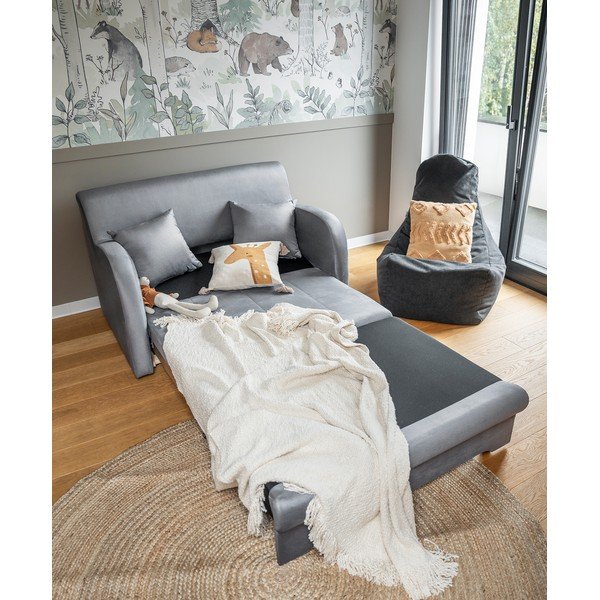 Светлосив кадифен разтегателен диван 130 cm Ario – ELTAP-image-2