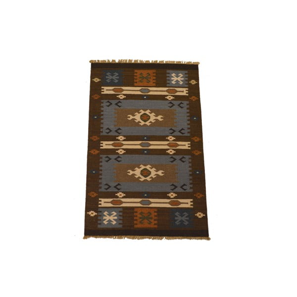 Ručně tkaný koberec Cold Brown Indians, 90x150 cm
