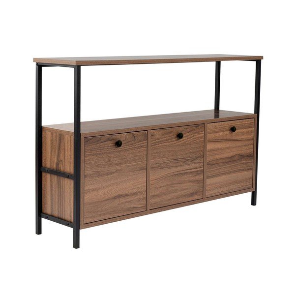 Конзолна маса с орехов декор в тъмно естествен цвят 29,5x120 cm Solace – Kalune Design-image-2