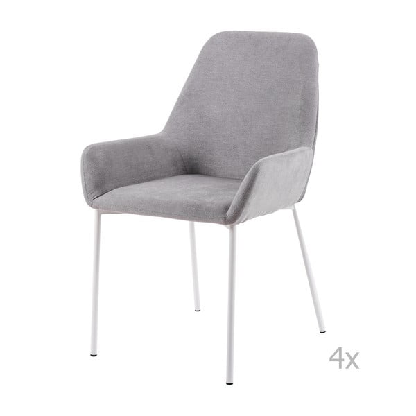 Комплект от 4 сиви трапезни стола Martina - sømcasa