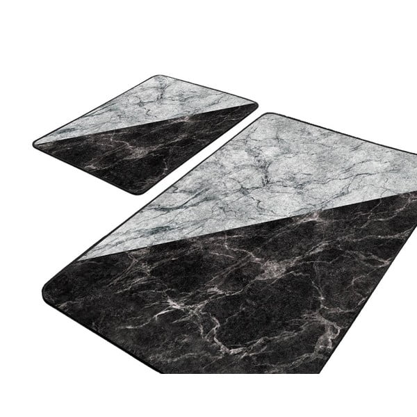 Черно-бели изтривалки за баня в комплект от 2 броя 60x100 cm - Mila Home-image-4