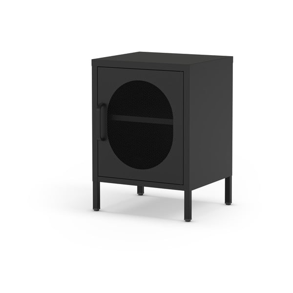 Черно метално нощно шкафче Diora – Marckeric-image-4