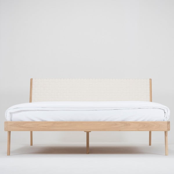 Масивно дъбово легло с бяла табла , 160 x 200 cm Fawn - Gazzda-image-3