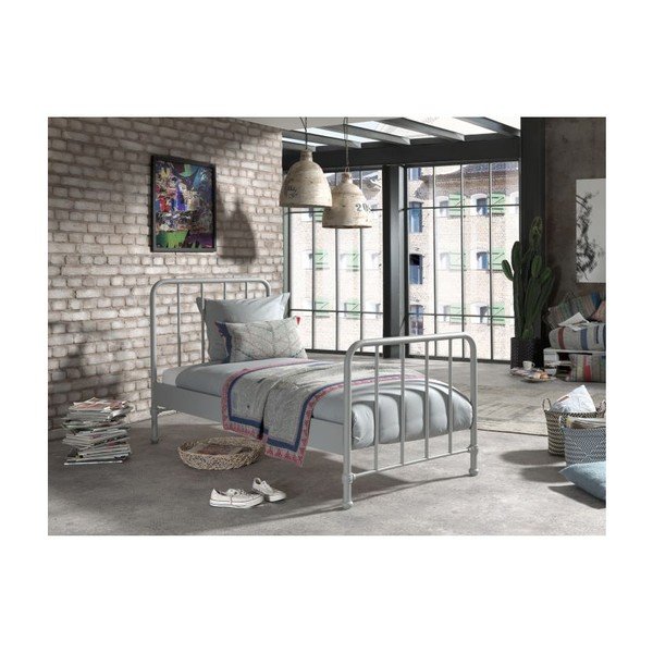 Сиво детско легло 90x200 cm Bronxx - Vipack-image-1