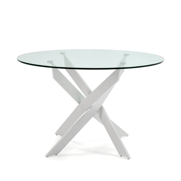 Кръгла маса за хранене със стъклен плот 120x120 cm Ruth - Marckeric-image-2