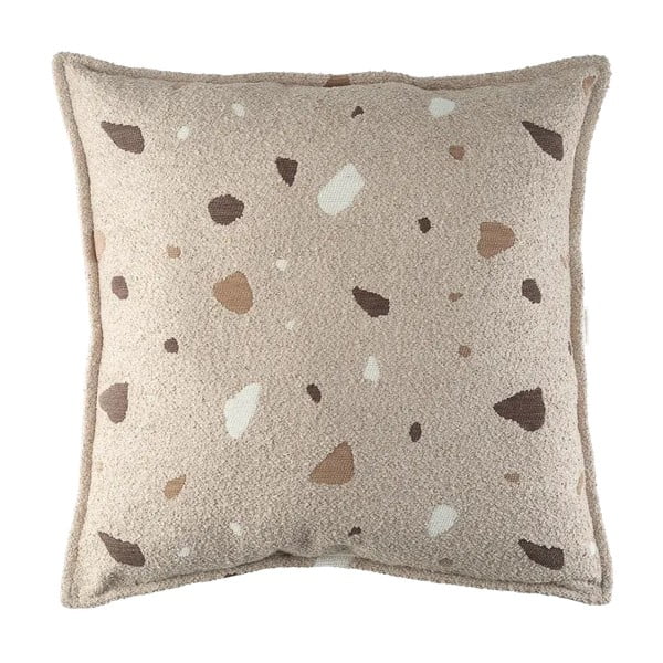 Светлокафява детска възглавница за диван от букле и шенила Terrazzo Block – Wigiwama
