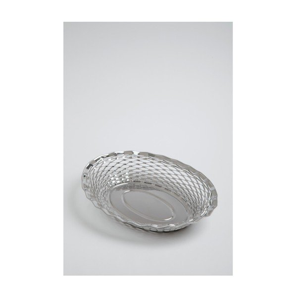 Oválný košík na pečivo z nerezové oceli Steel Function, 30 x 24 cm