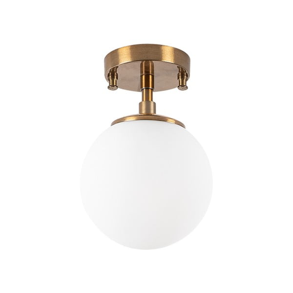 Бяло/в месингов цвят осветително тяло за таван със стъклен абажур ø 15 cm Atmaca – Opviq lights-image-2