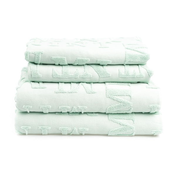 Комплект от 2 зелени кърпи и 2 памучни кърпи Casa Di Bassi Typo - Casa Di Bassi
