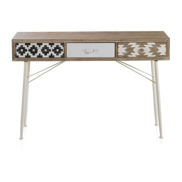 Конзолна маса Rustico с черно-бели детайли и три чекмеджета Geometric - Geese-image-3