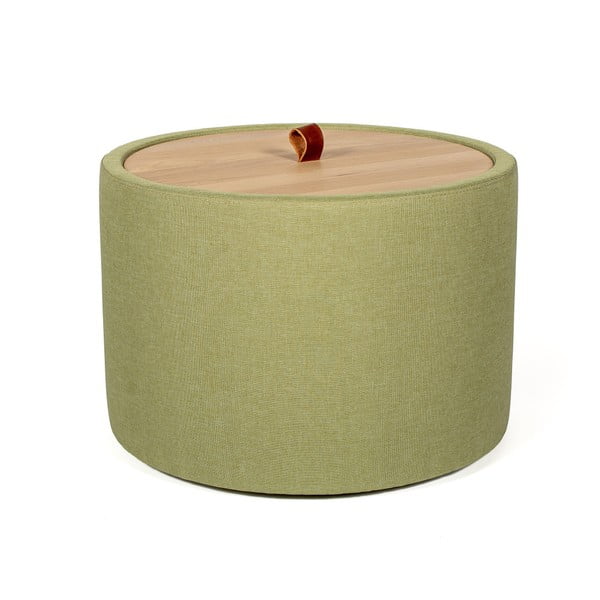 Odkládací stolek v zelené barvě se snímatelnou deskou z dubového dřeva Askala Ibisco, ⌀ 56 cm